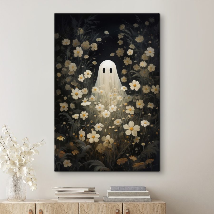 Spook in een bloemenveld