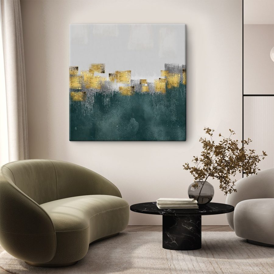 Schilderij van een stad