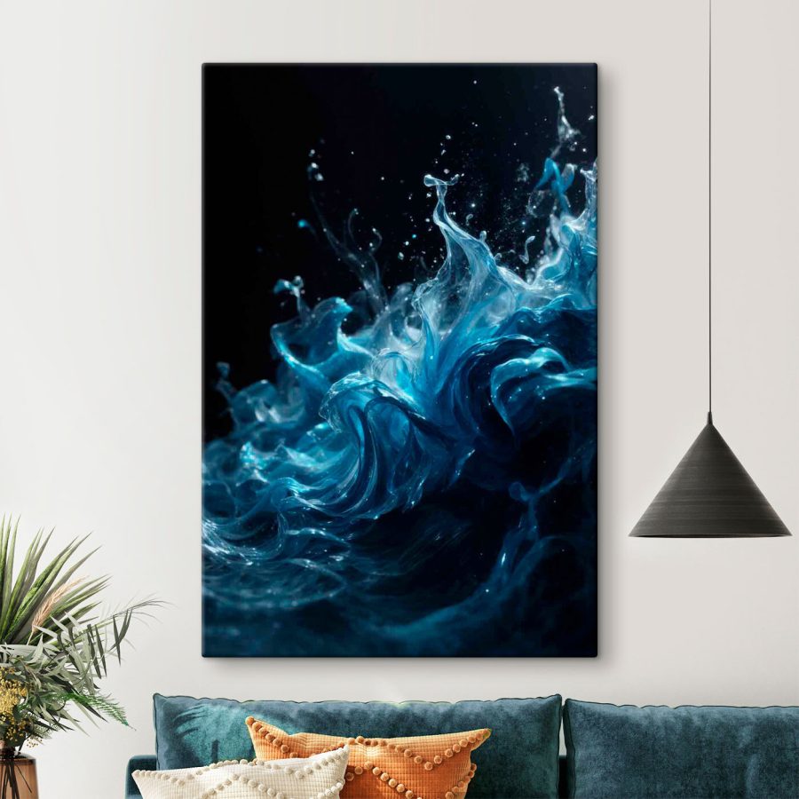 Blauwe vloeistof in het water Blauwe vloeistof in het water
