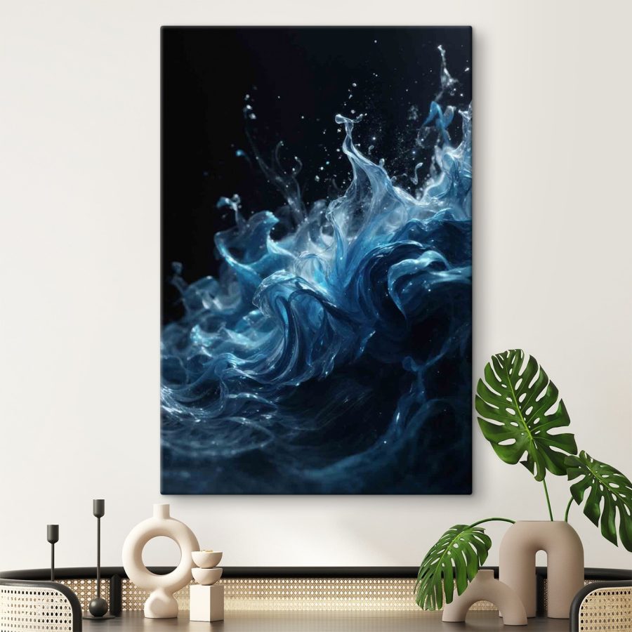 Blauwe vloeistof in het water Blauwe vloeistof in het water