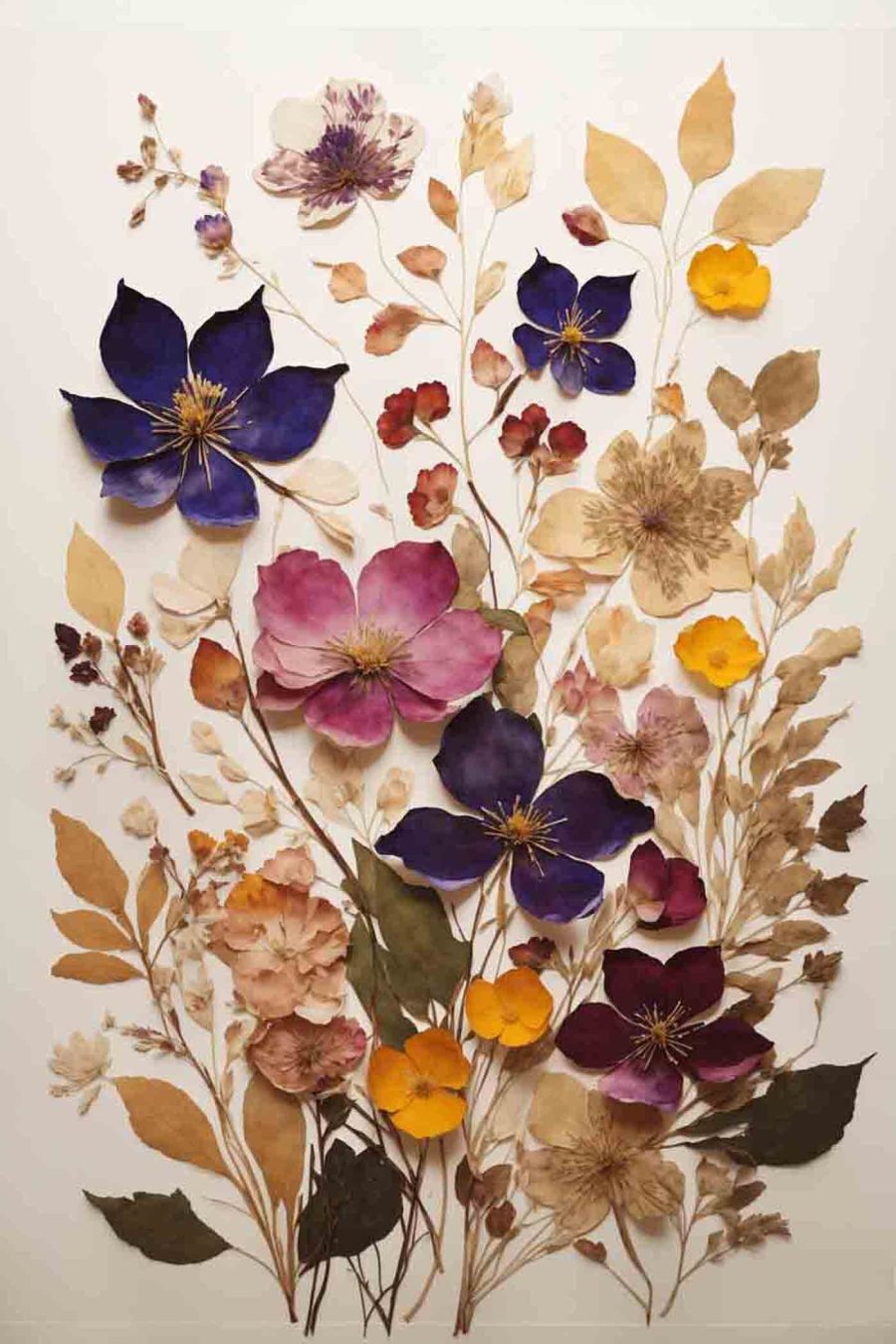 Groep bloemen en bladeren