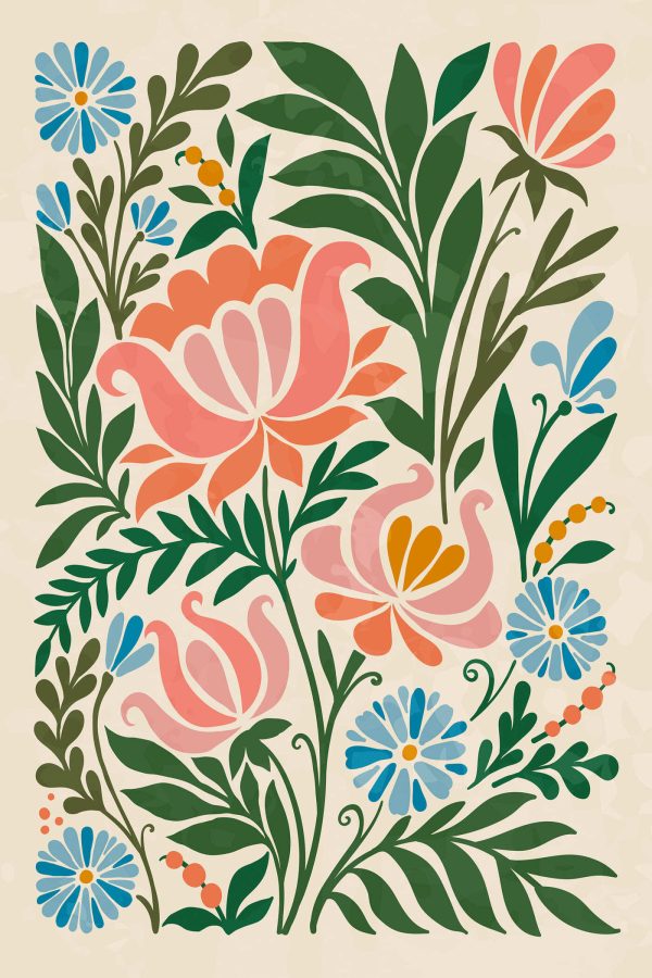 Kleurrijk bloemenontwerp op een witte achtergrond Kleurrijk bloemenontwerp op een witte achtergrond