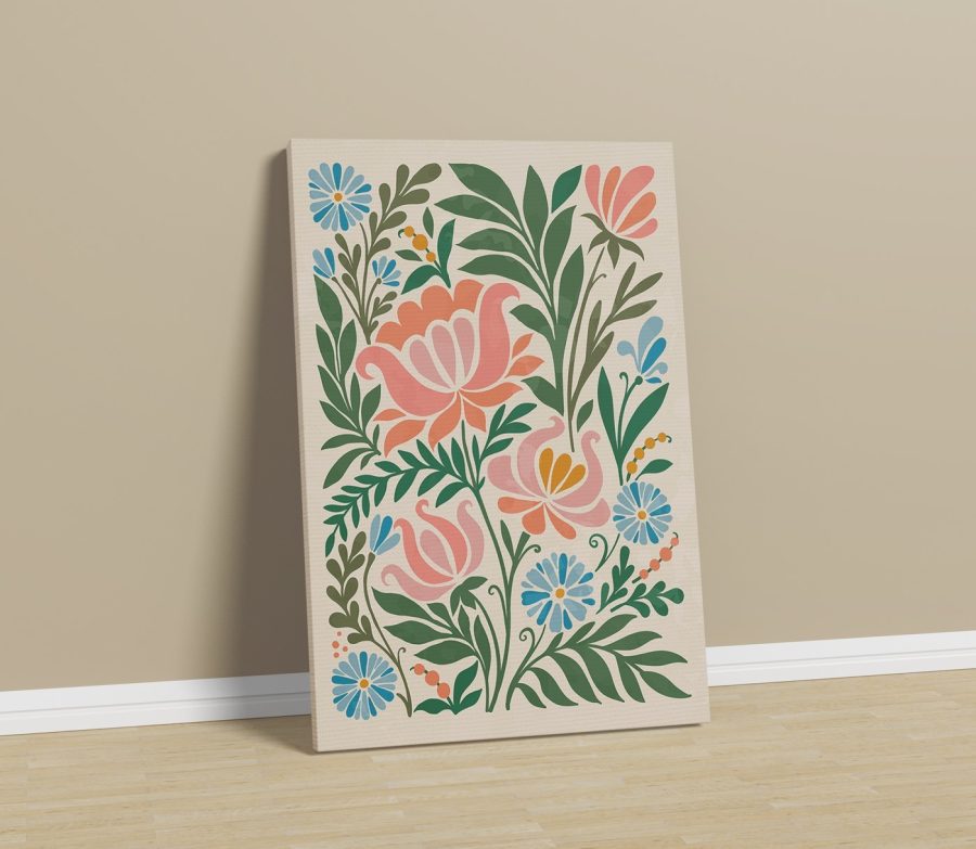 Kleurrijk bloemenontwerp op een witte achtergrond