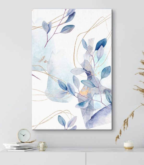 Elegantie in aquarel en bladeren Canvas Schilderijen Elegantie in aquarel en bladeren