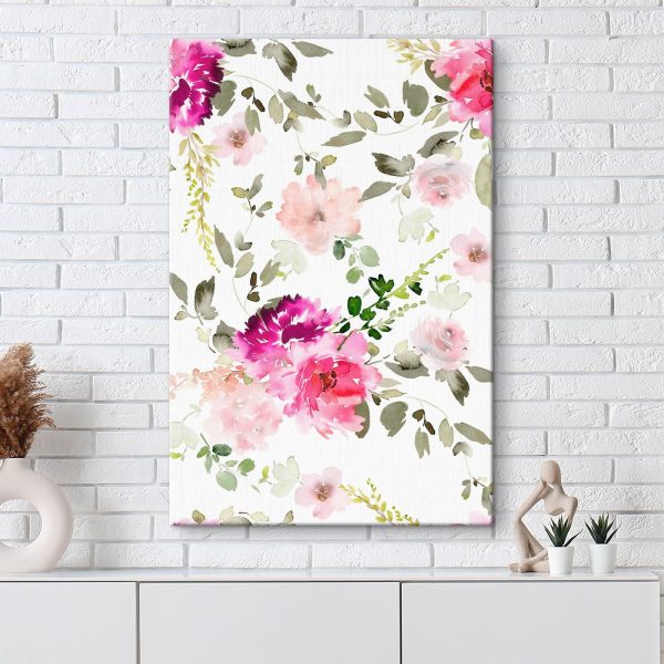 Aquarel van bloemen Canvas Schilderijen Aquarel van bloemen