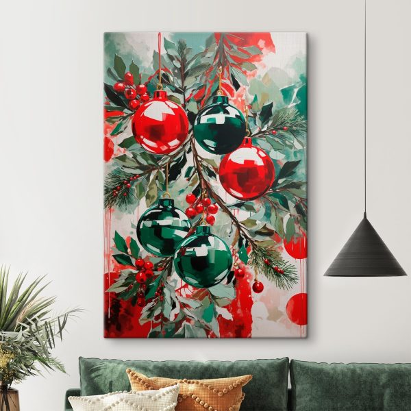 Schilderij van ornamenten op een tak Schilderij van ornamenten op een tak