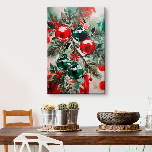 Schilderij van ornamenten op een tak Schilderij van ornamenten op een tak