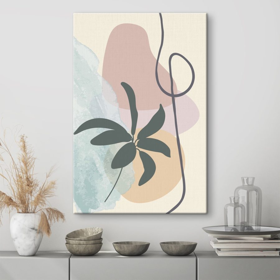 Plant met bladeren en een spiraal