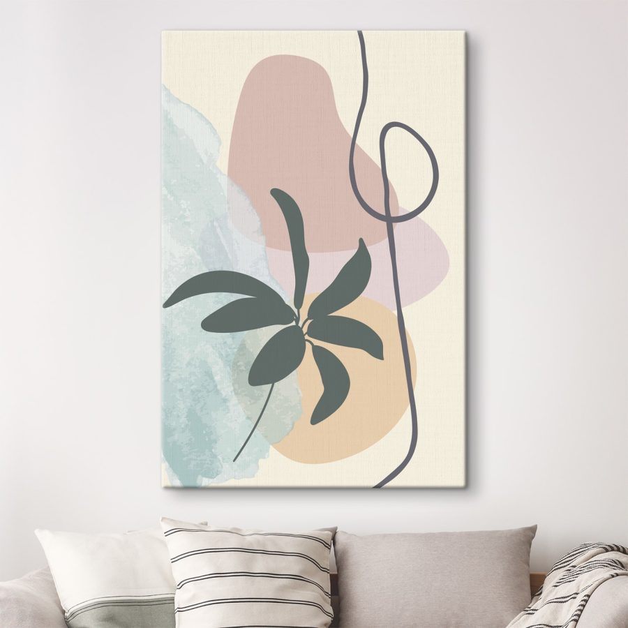 Plant met bladeren en een spiraal