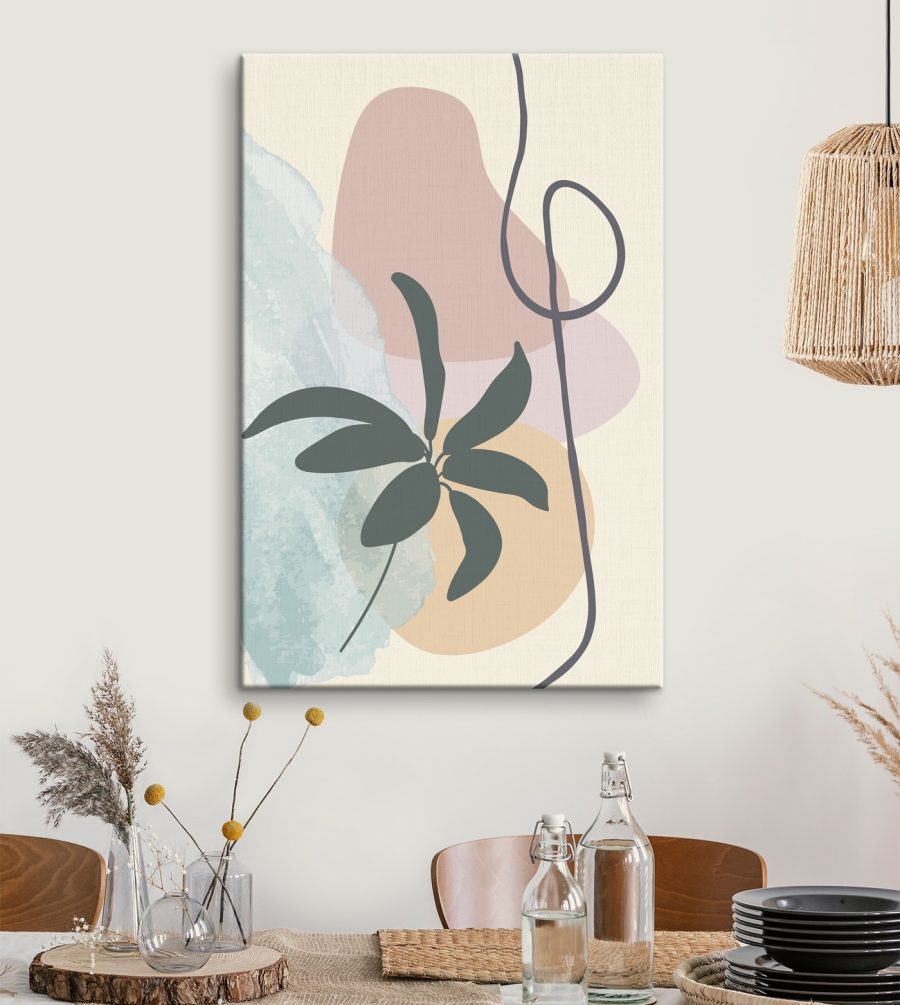 Plant met bladeren en een spiraal