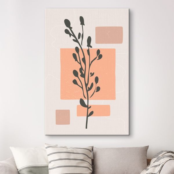 Plant met bladeren en vierkantjes Plant met bladeren en vierkantjes