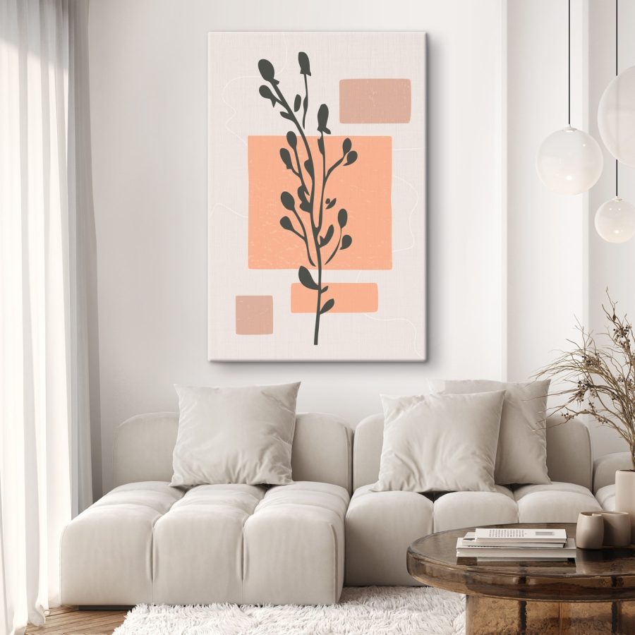 Plant met bladeren en vierkantjes