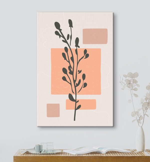 Plant met bladeren en vierkantjes Plant met bladeren en vierkantjes