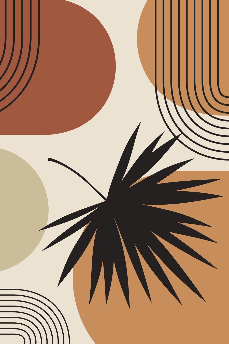 Zwart blad met bruine en bruine cirkels