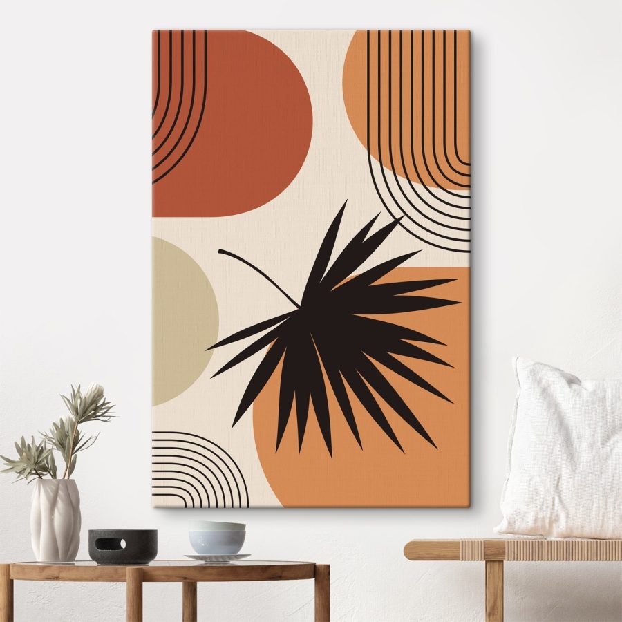 Zwart blad met bruine en bruine cirkels