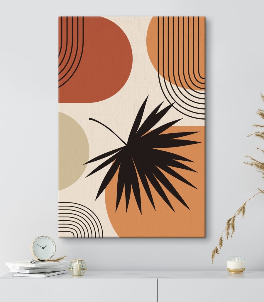 Zwart blad met bruine en bruine cirkels