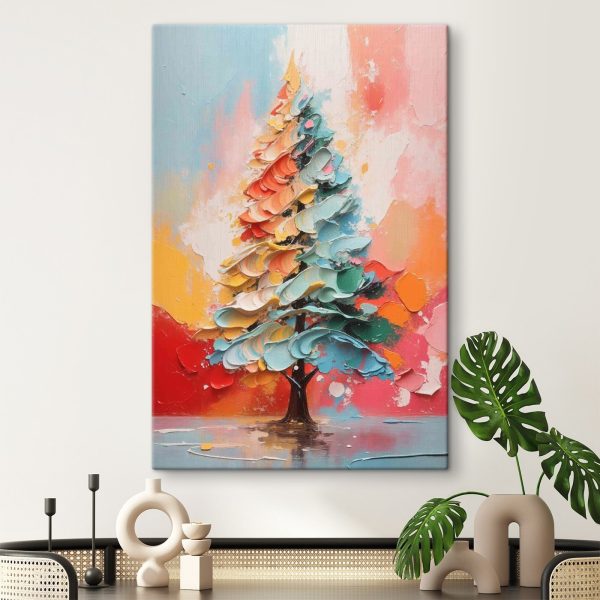 Schilderij van een boom met verschillende kleuren Schilderij van een boom met verschillende kleuren