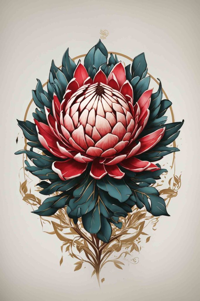Blossoming Elegance in Crimson and Emerald Blossoming Elegance in Crimson and Emerald
