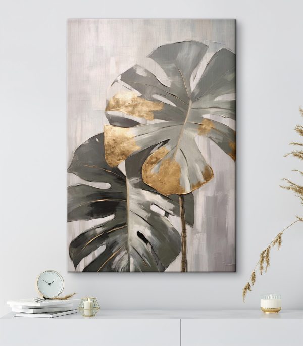 Abstract Monstera met Metaalaccenten Abstract Monstera met Metaalaccenten
