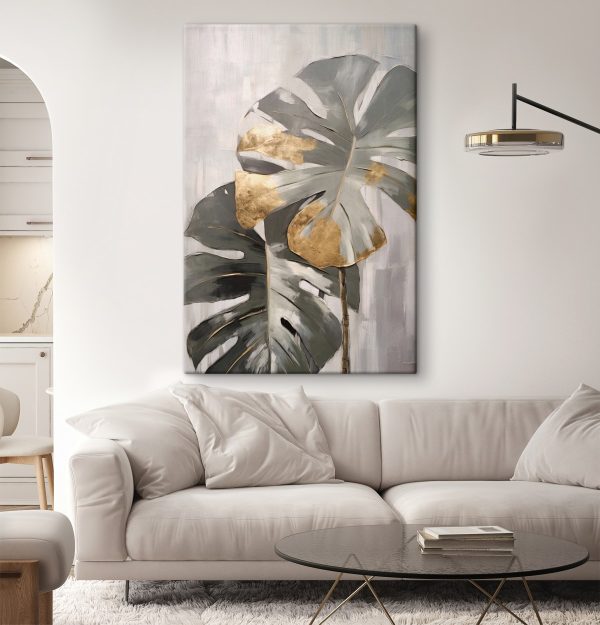 Abstract Monstera met Metaalaccenten Abstract Monstera met Metaalaccenten