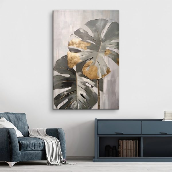 Abstract Monstera met Metaalaccenten Abstract Monstera met Metaalaccenten