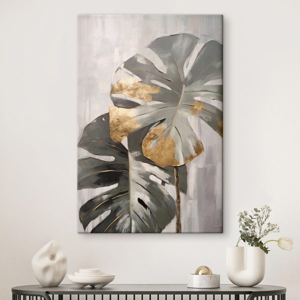 Abstract Monstera met Metaalaccenten Abstract Monstera met Metaalaccenten