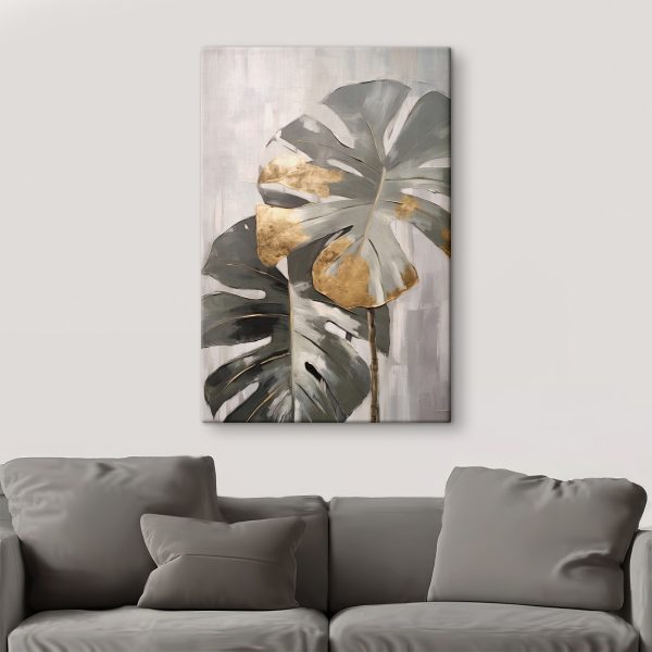 Abstract Monstera met Metaalaccenten Abstract Monstera met Metaalaccenten