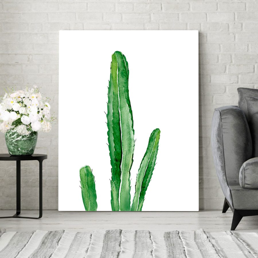 Groene cactus met lange stengels