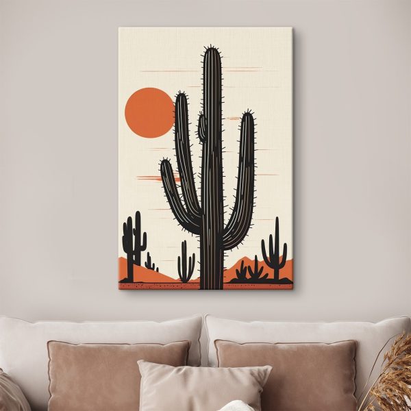 Cactus met een zon op de achtergrond Cactus met een zon op de achtergrond