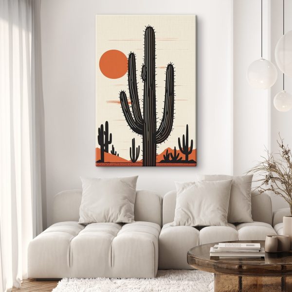 Cactus met een zon op de achtergrond Cactus met een zon op de achtergrond