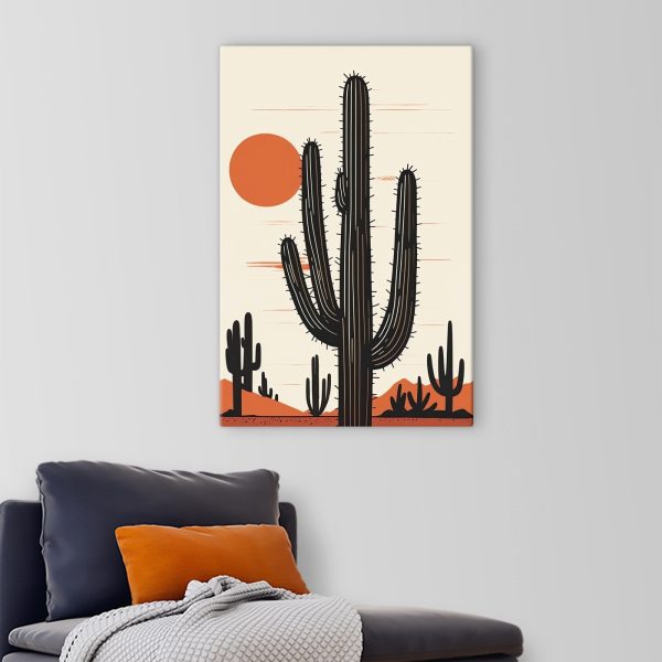 Cactus met een zon op de achtergrond Cactus met een zon op de achtergrond