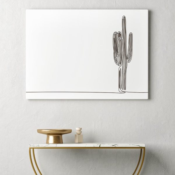 Cactus in één lijn getekend Cactus in één lijn getekend