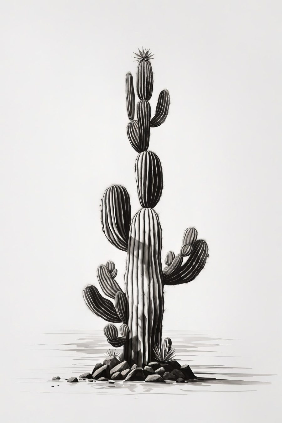 Cactus met een witte achtergrond