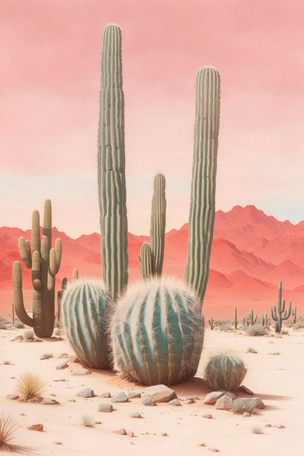 Groep cactussen in een woestijn Groep cactussen in een woestijn