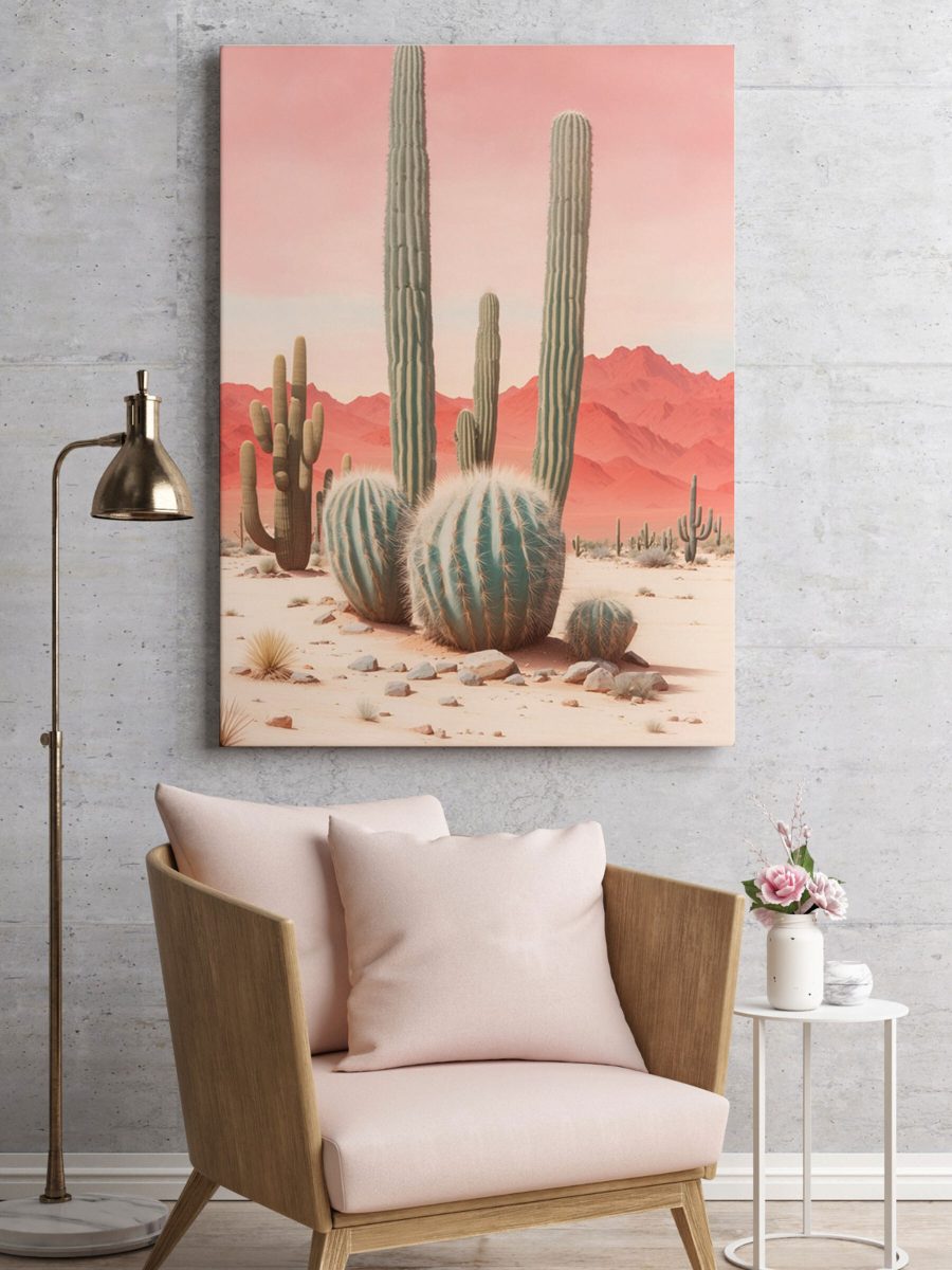 Groep cactussen in een woestijn