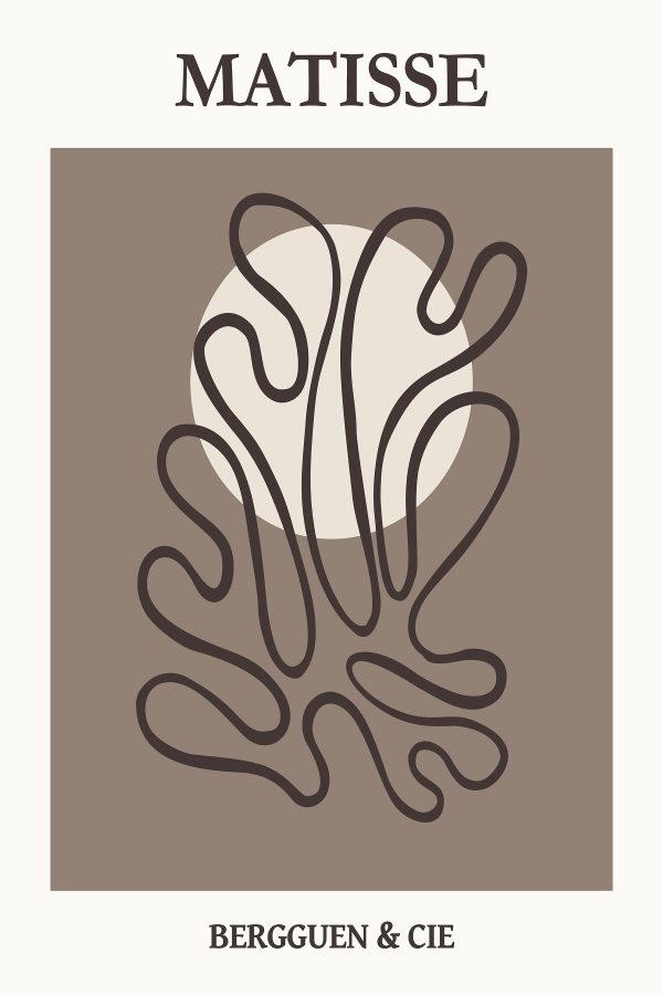 Bruine en witte tekening van een plant Bruine en witte tekening van een plant