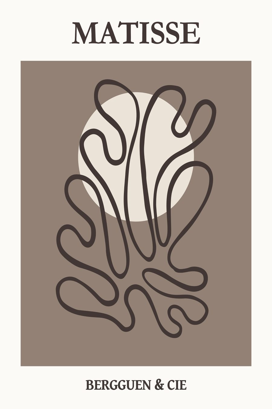 Bruine en witte tekening van een plant Bruine en witte tekening van een plant