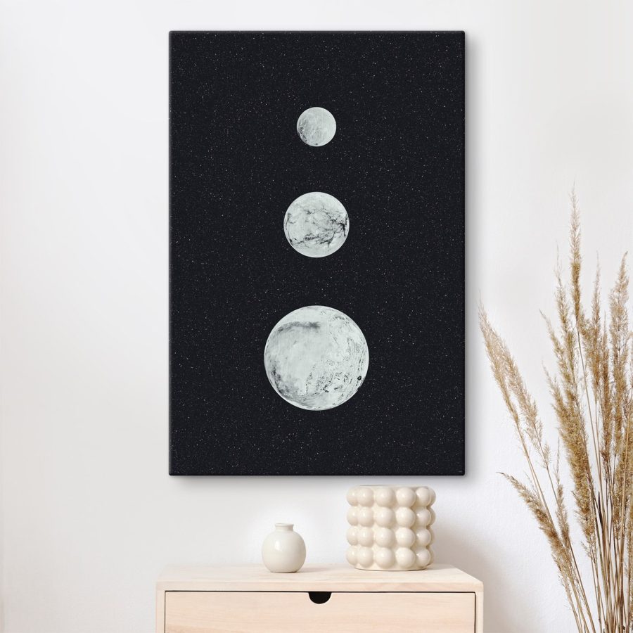 Groep witte planeten op een rij Groep witte planeten op een rij