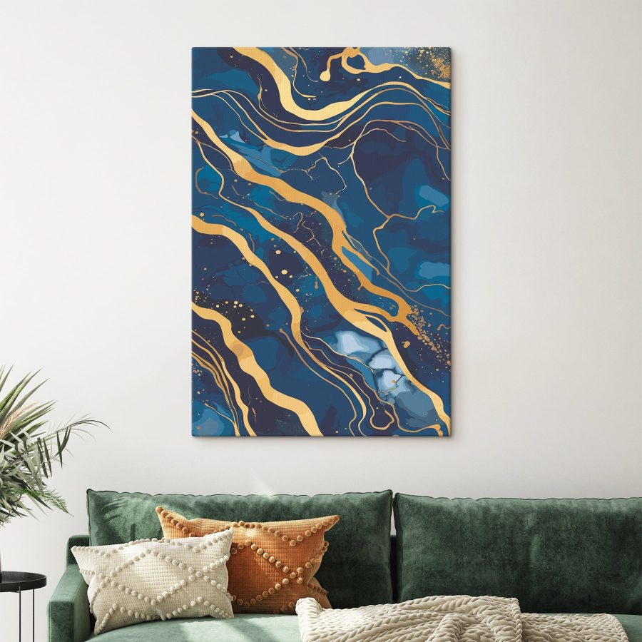Golven van blauw en amber stromen