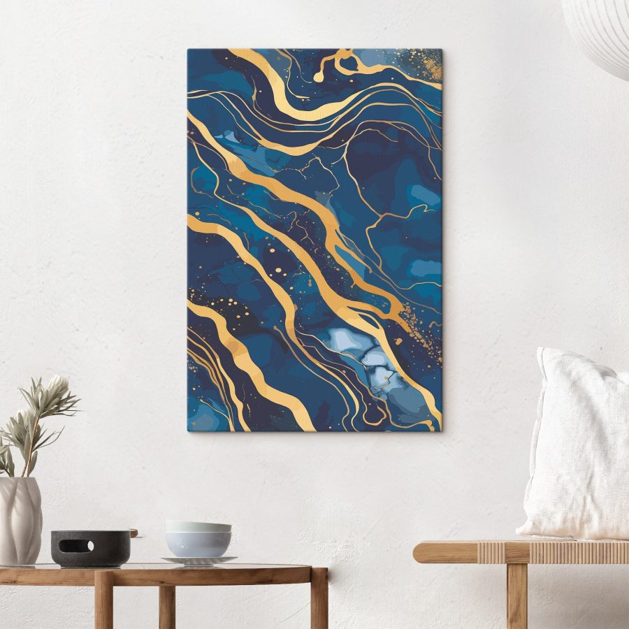 Golven van blauw en amber stromen