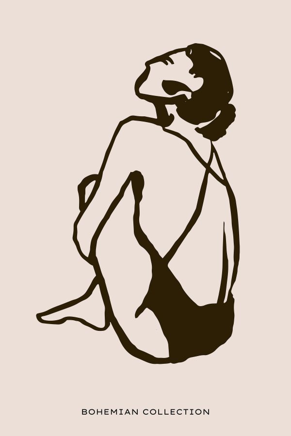 Tekening van een zittende vrouw Tekening van een zittende vrouw