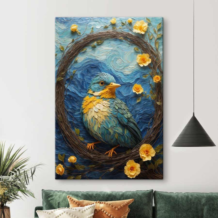Vogel in een krans