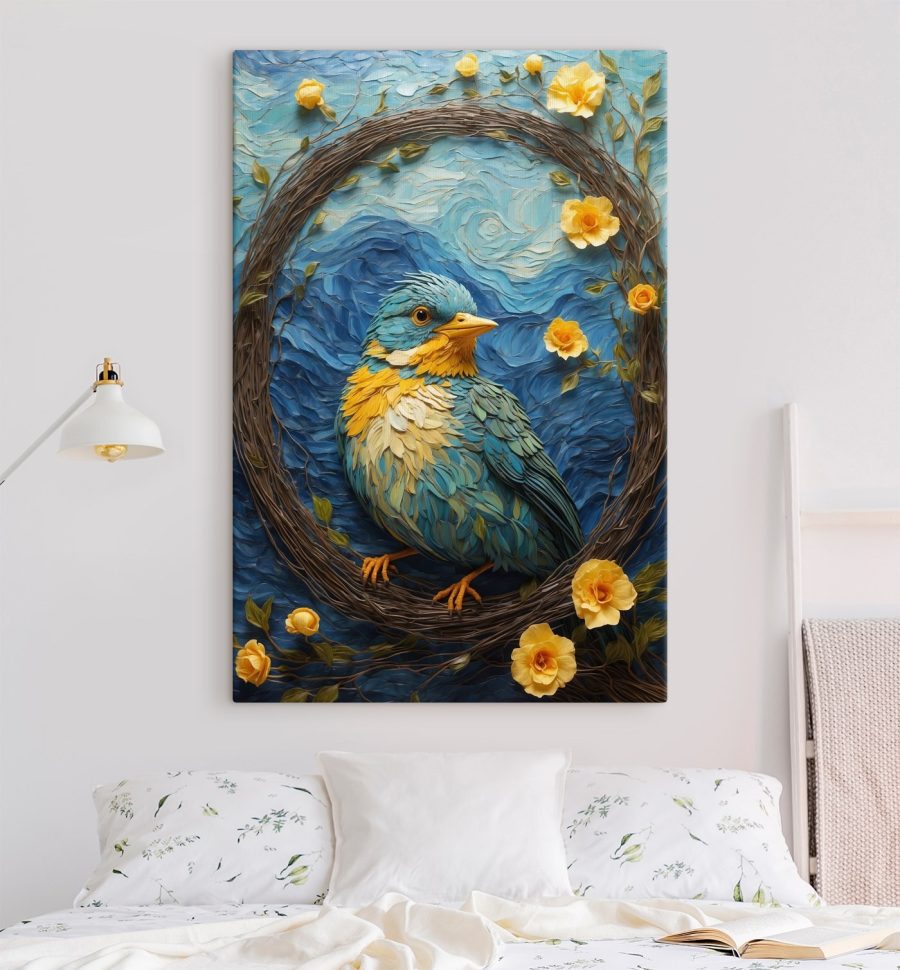 Vogel in een krans