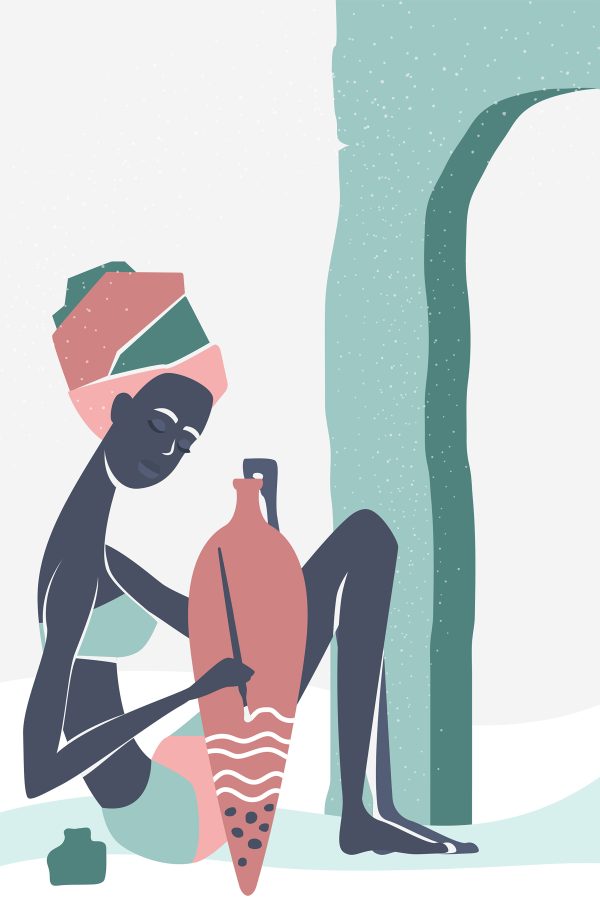Vrouw zittend op een stoel Vrouw zittend op een stoel