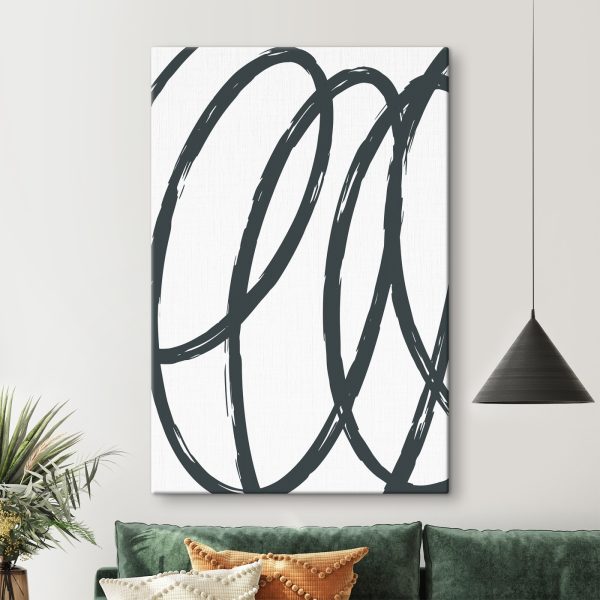 Zwart-wit afbeelding van een wervelend patroon Canvas Schilderijen Zwart-wit afbeelding van een wervelend patroon