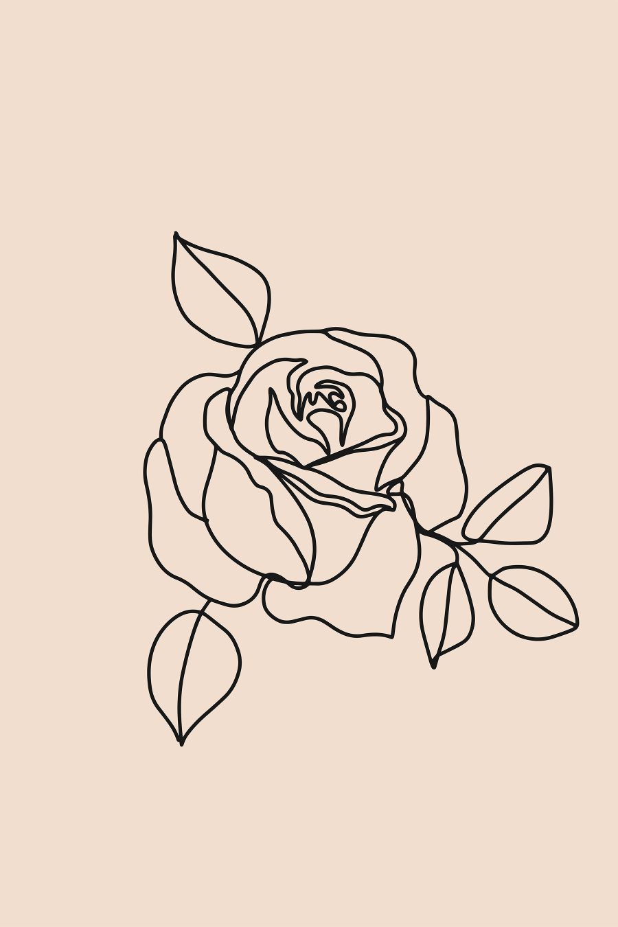 Tekening van een roos