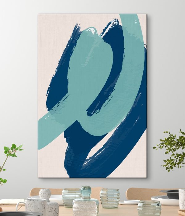 Blauwe en witte penseelstreken Blauwe en witte penseelstreken