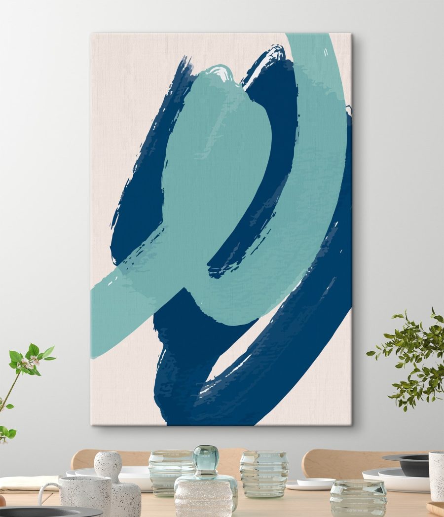 Blauwe en witte penseelstreken Blauwe en witte penseelstreken