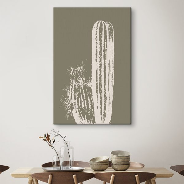 Witte cactus met bruine achtergrond Witte cactus met bruine achtergrond