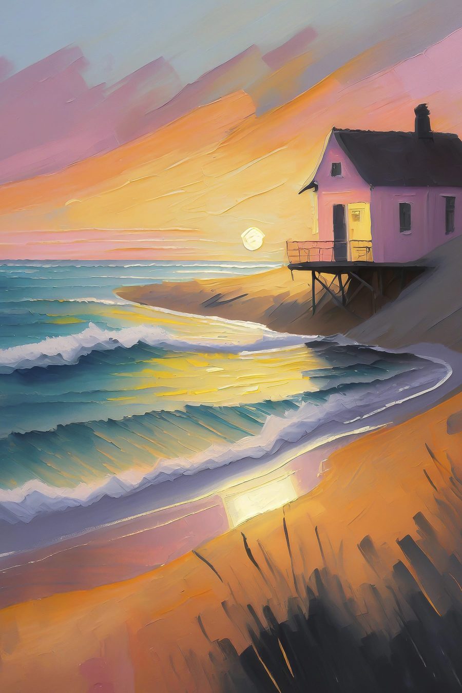 Huis op een strand
